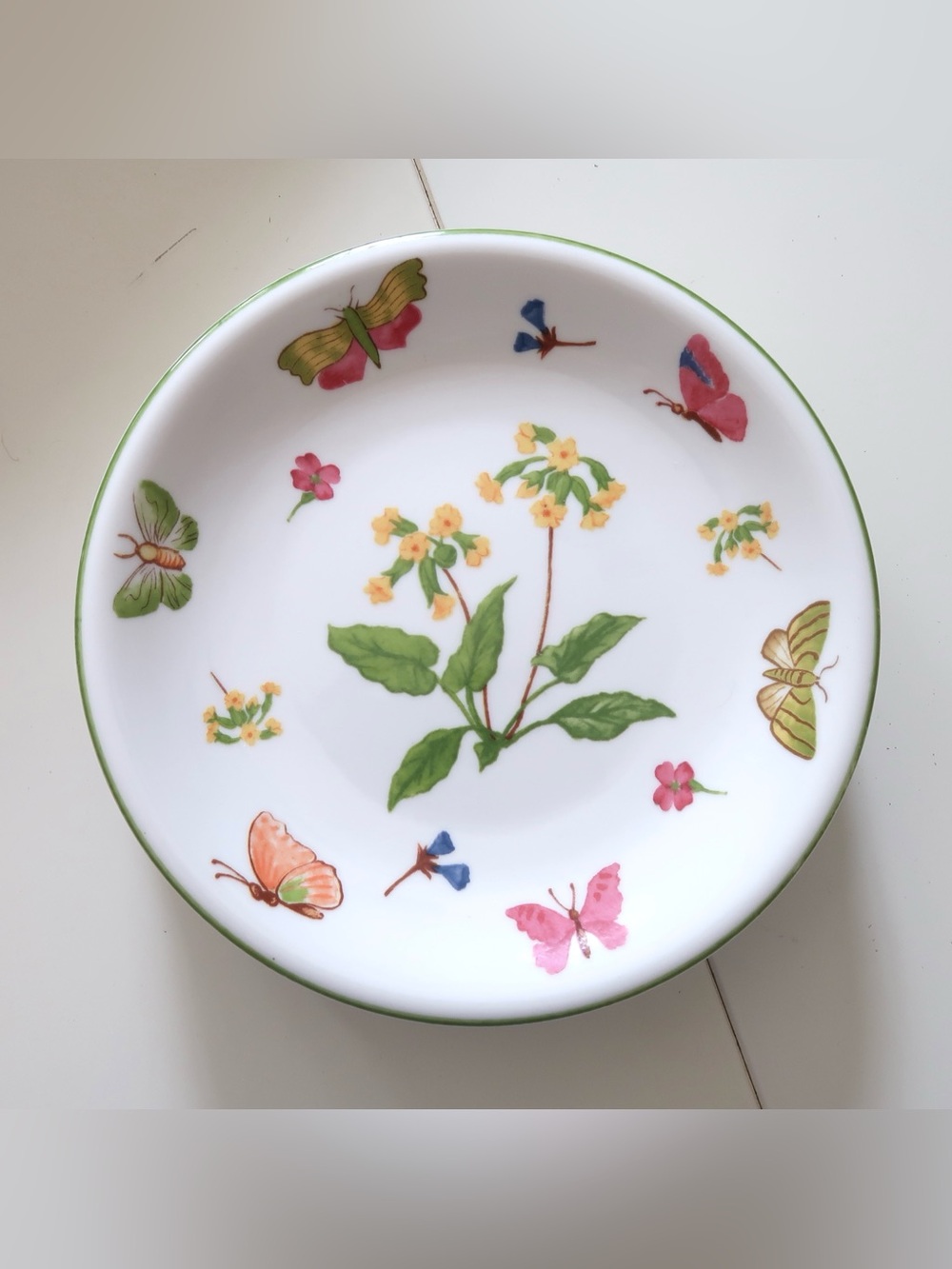 Trisa Butterflies Floral Stoneware 8” Plates Set of 4